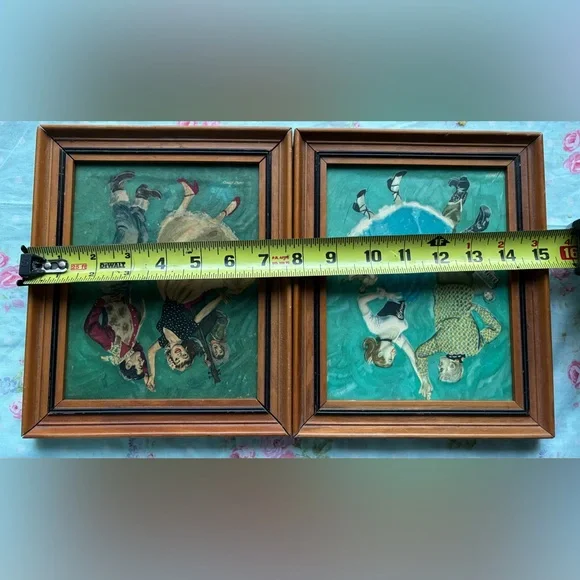 Vintage 1950’s Cowboy Square Dance Print + Western Dancers by Casey Jones Framed - Picture 5 of 6